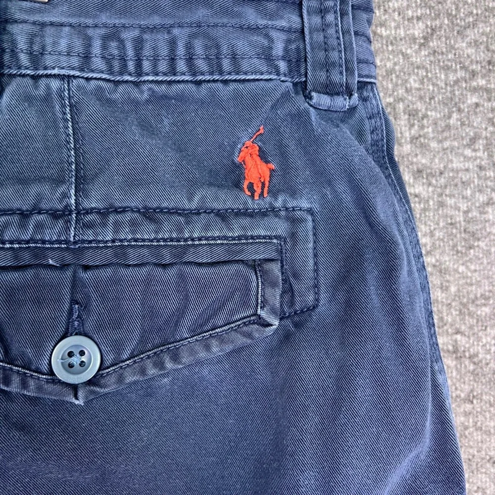 Polo Ralph Lauren Cargo Shorts Mens 44B Navy Cotton Casual Utility Logo 43x9.5